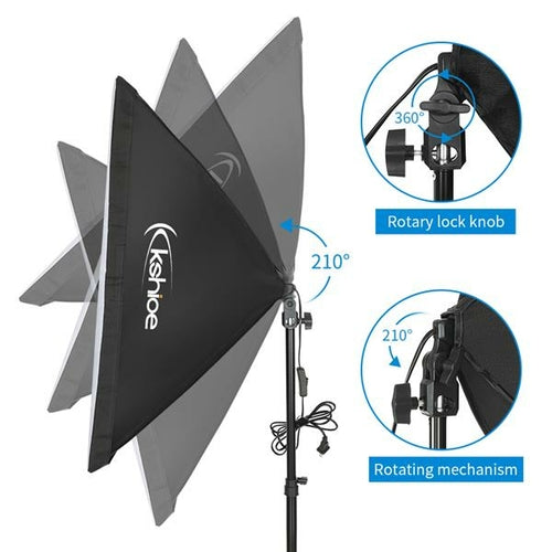 Kit d'éclairage Softbox pour studio photo, avec douille E27